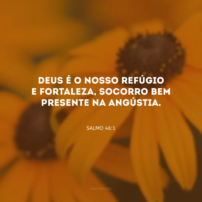 Deus é o nosso refúgio e fortaleza, socorro bem presente na angústia.