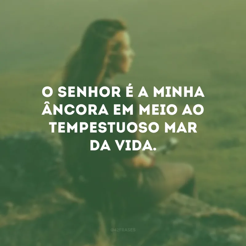 O Senhor é a minha âncora em meio ao tempestuoso mar da vida. 