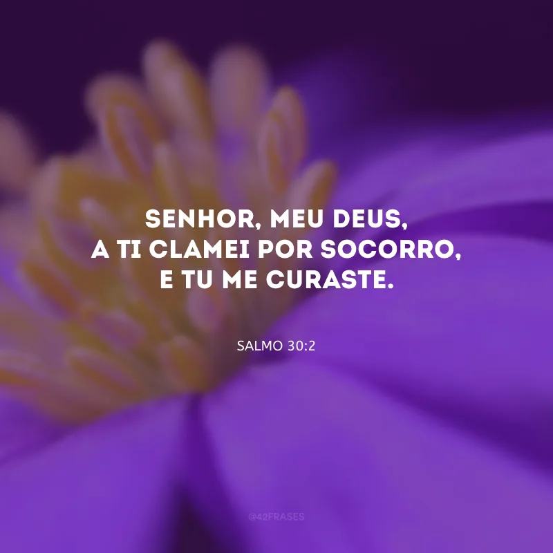 Senhor, meu Deus, a Ti clamei por socorro, e Tu me curaste.