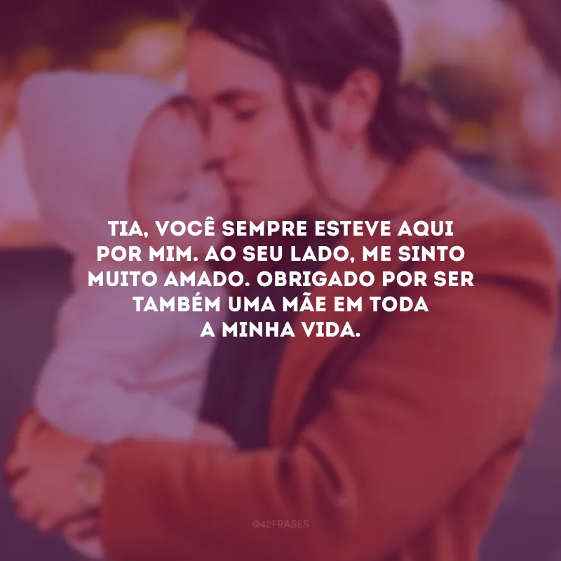 Tia, você sempre esteve aqui por mim. Ao seu lado, me sinto muito amado. Obrigado por ser também uma mãe em toda a minha vida.