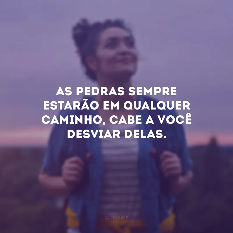 As pedras sempre estarão em qualquer caminho, cabe a você desviar delas.
