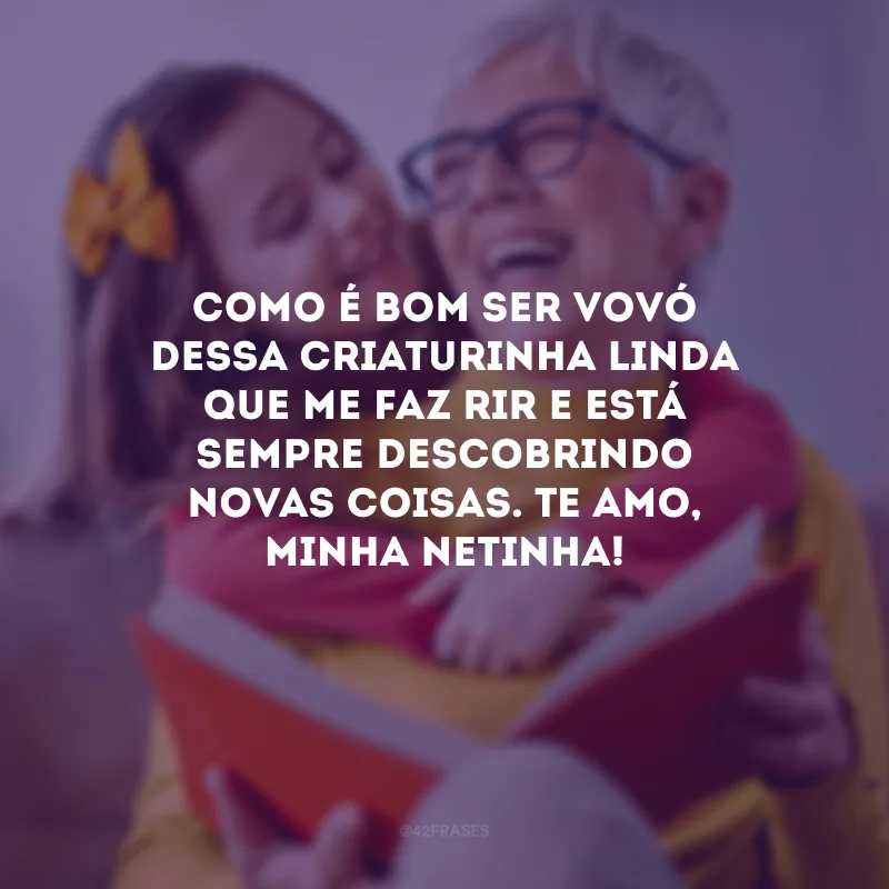 Como é bom ser vovó dessa criaturinha linda que me faz rir e está sempre descobrindo novas coisas. Te amo, minha netinha!