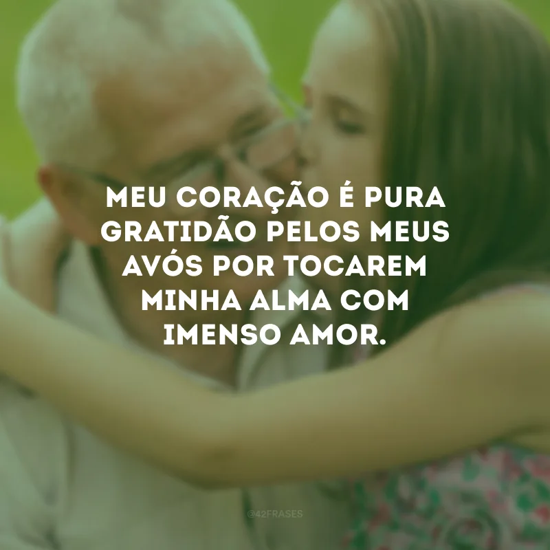 Meu coração é pura gratidão pelos meus avós por tocarem minha alma com imenso amor.