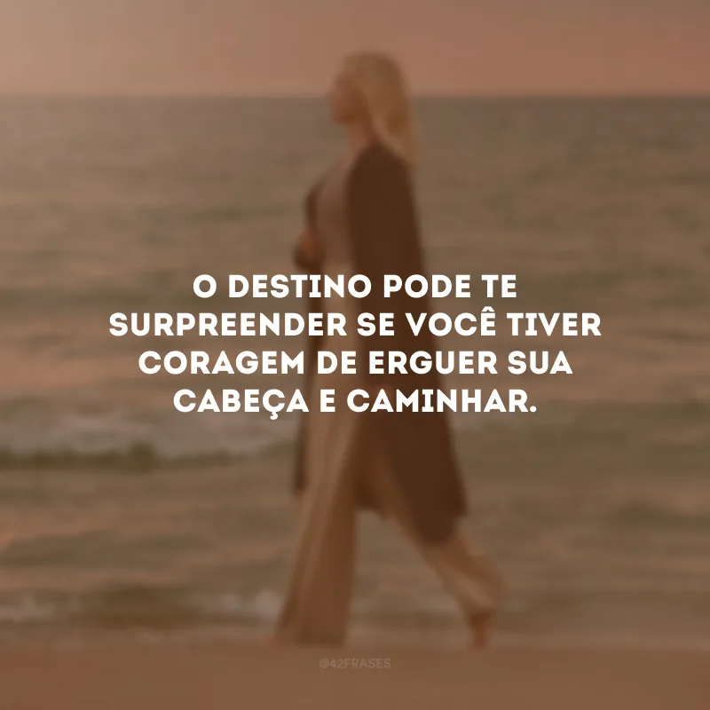 O destino pode te surpreender se você tiver coragem de erguer sua cabeça e caminhar.