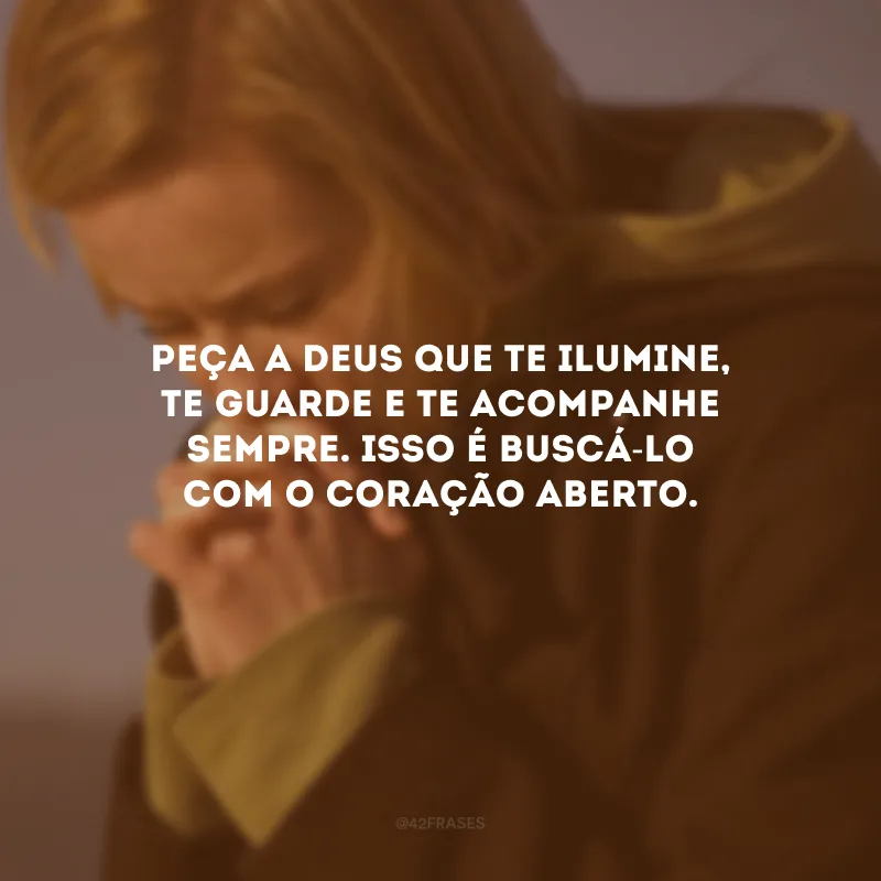 Peça a Deus que te ilumine, te guarde e te acompanhe sempre. Isso é buscá-lo com o coração aberto.