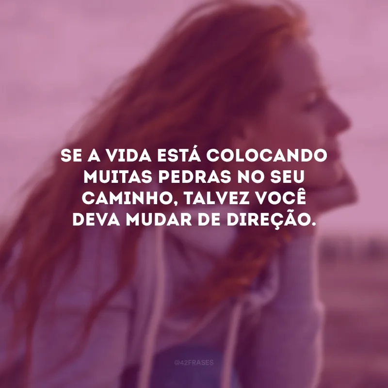 Se a vida está colocando muitas pedras no seu caminho, talvez você deva mudar de direção.