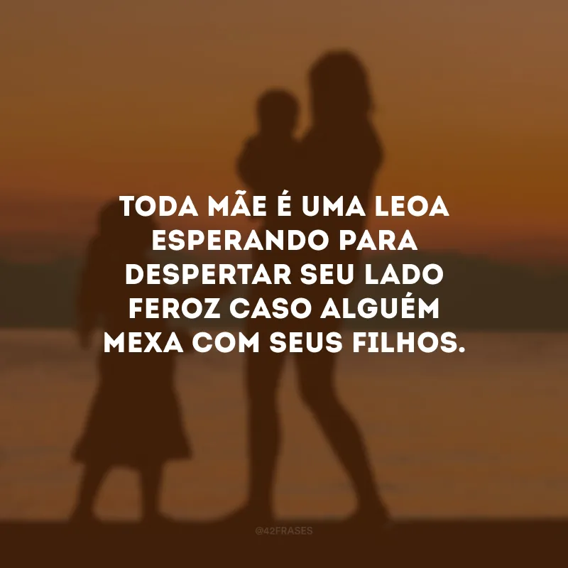 Toda mãe é uma leoa esperando para despertar seu lado feroz caso alguém mexa com seus filhos.