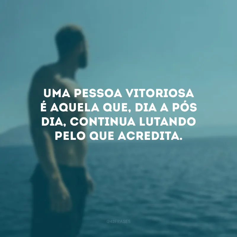 Uma pessoa vitoriosa é aquela que, dia a pós dia, continua lutando pelo que acredita.