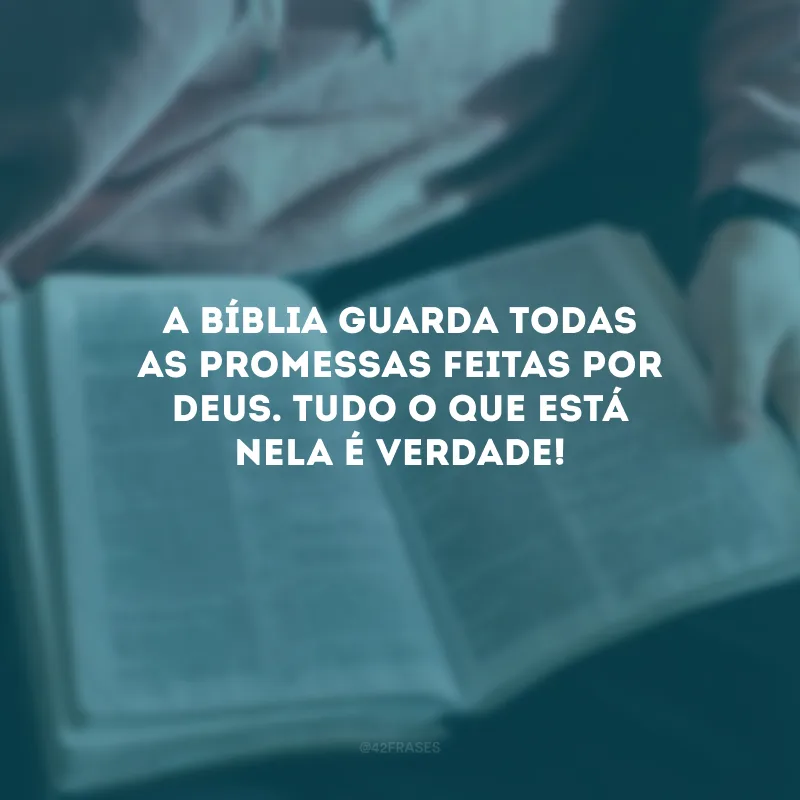 A Bíblia guarda todas as promessas feitas por Deus. Tudo o que está nela é verdade!