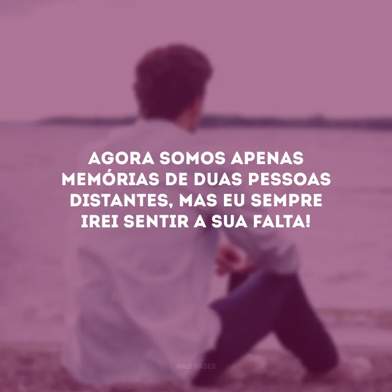 Agora somos apenas memórias de duas pessoas distantes, mas eu sempre irei sentir a sua falta!