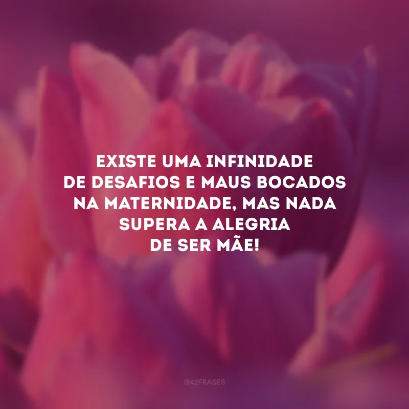 Existe uma infinidade de desafios e maus bocados na maternidade, mas nada supera a alegria de ser mãe! 