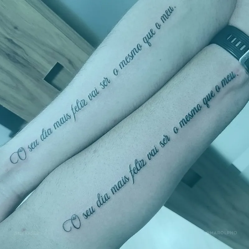O seu dia mais feliz vai ser o mesmo que o meu.
