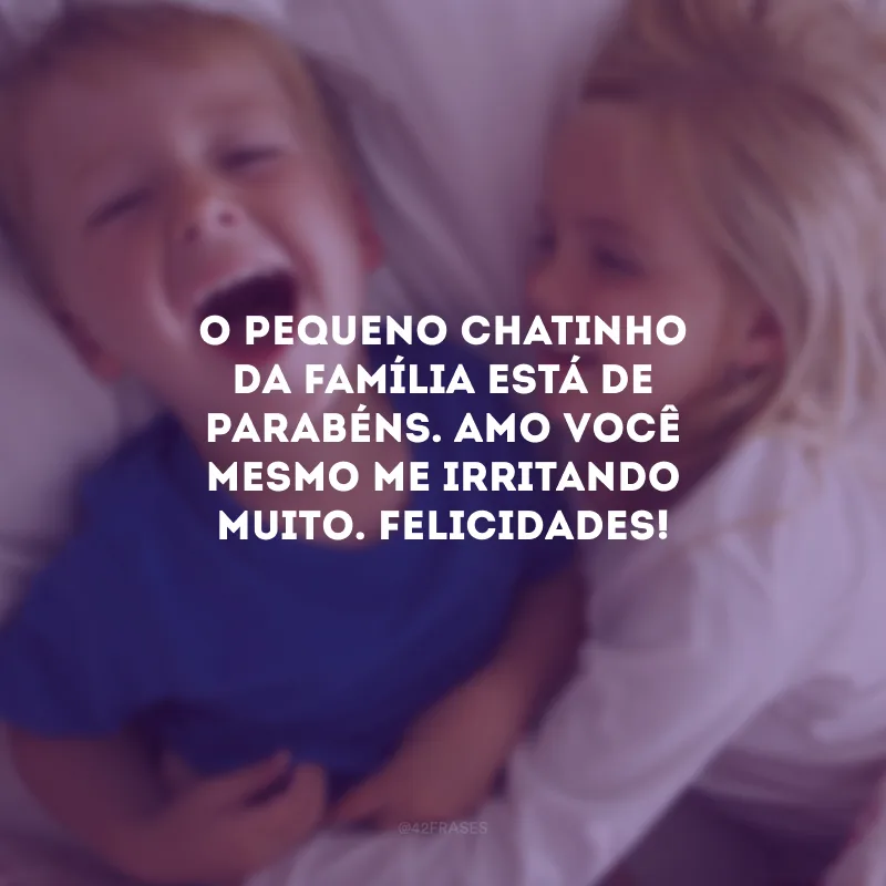 O pequeno chatinho da família está de parabéns. Amo você mesmo me irritando muito. Felicidades!