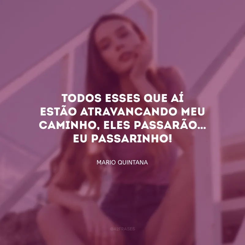 Todos esses que aí estão atravancando meu caminho, eles passarão… Eu passarinho!