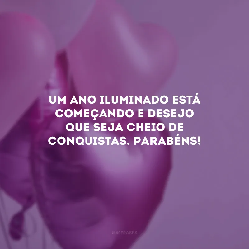 Um ano iluminado está começando e desejo que seja cheio de conquistas. Parabéns!