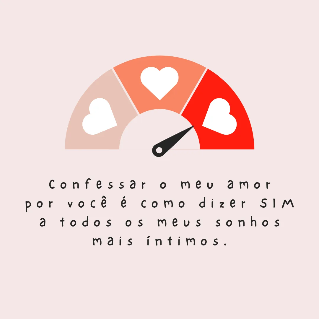 Confessar o meu amor por você é como dizer SIM a todos os meus sonhos mais íntimos.