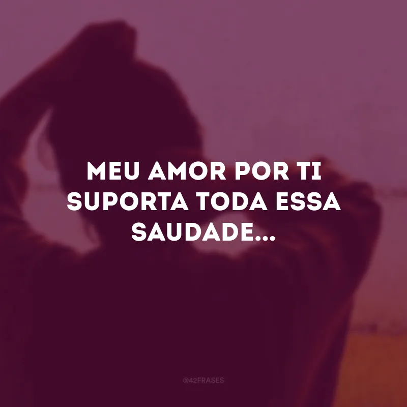 Meu amor por ti suporta toda essa saudade...