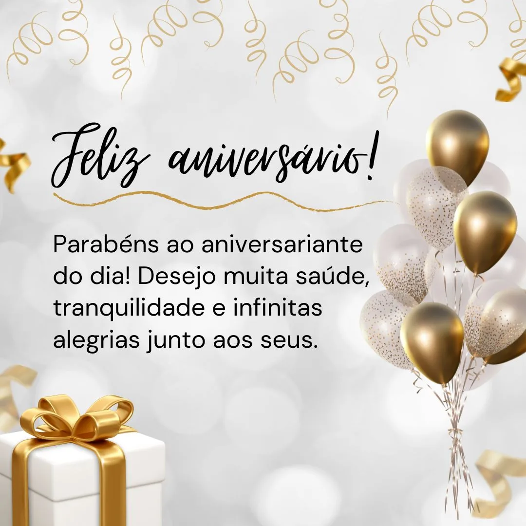 Parabéns ao aniversariante do dia! Desejo muita saúde, tranquilidade e infinitas alegrias junto aos seus. Um beijo e um forte abraço!