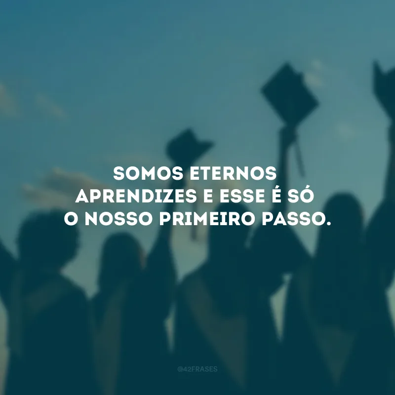 Somos eternos aprendizes e esse é só o nosso primeiro passo.