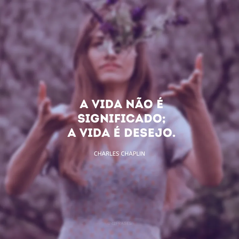 A vida não é significado; a vida é desejo. 