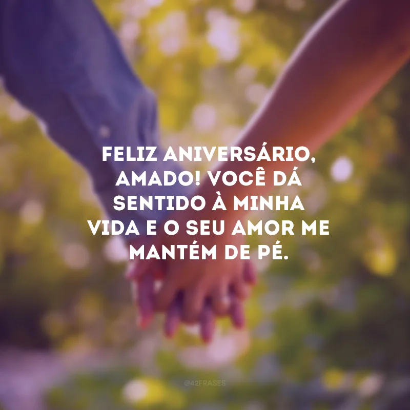 Feliz aniversário, amado! Você dá sentido à minha vida e o seu amor me mantém de pé. 
