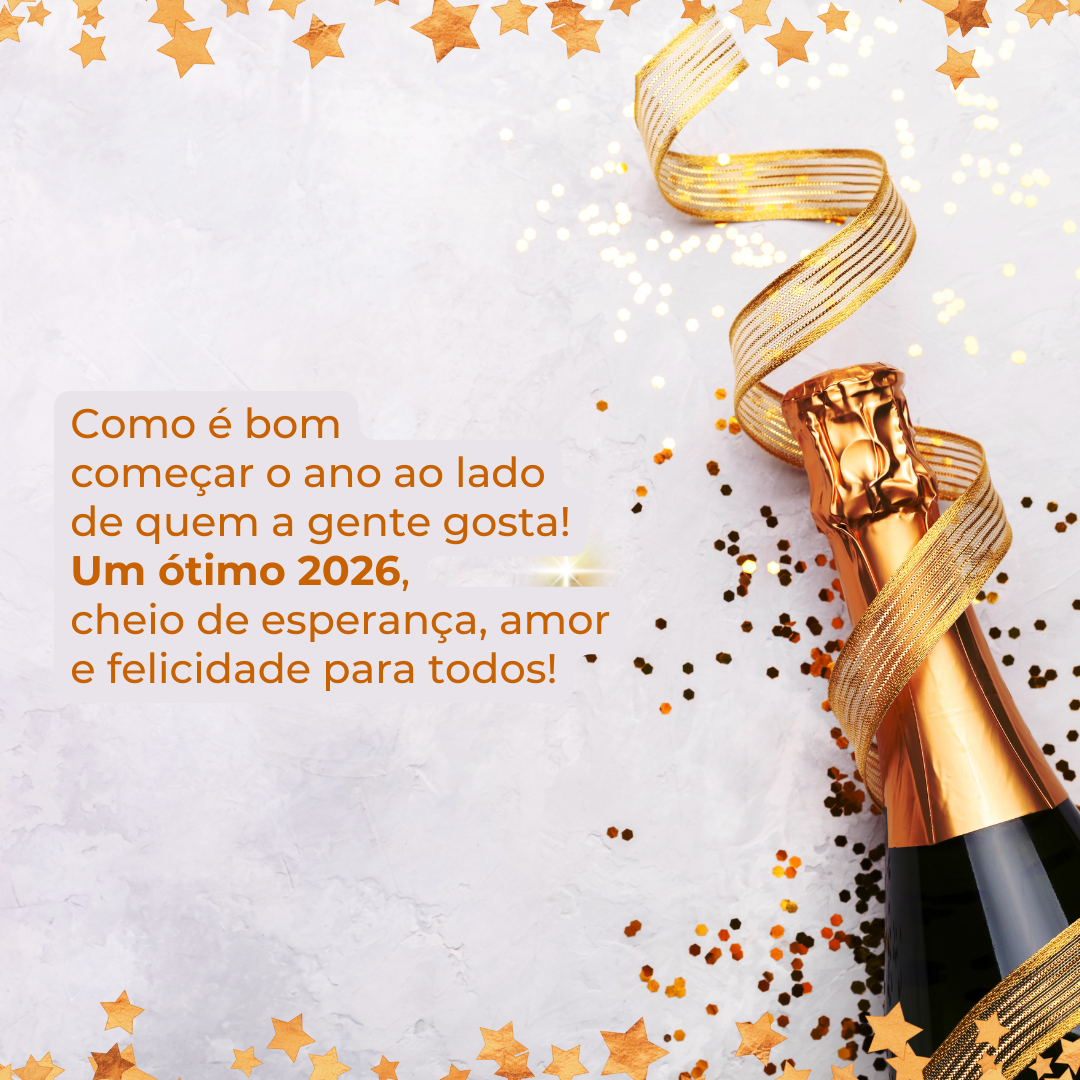 Como é bom começar o ano ao lado de quem a gente gosta! Um ótimo 2026, cheio de esperança, amor e felicidade para todos!