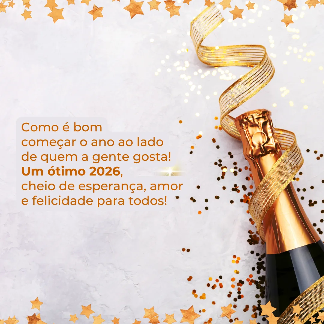 Como é bom começar o ano ao lado de quem a gente gosta! Um ótimo 2026, cheio de esperança, amor e felicidade para todos!
