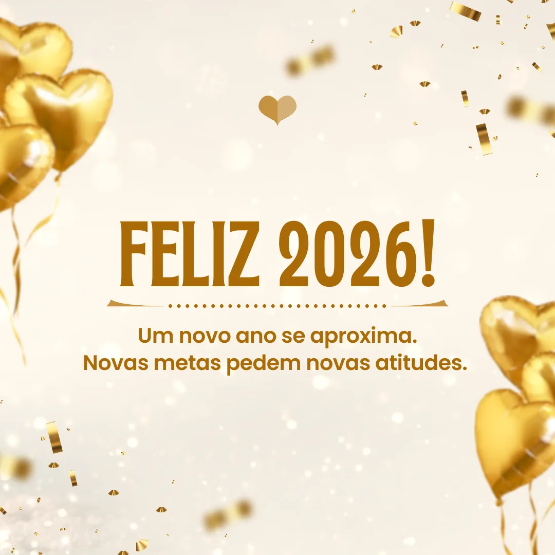 Um novo ano se aproxima. Novas metas pedem novas atitudes. Feliz 2026!