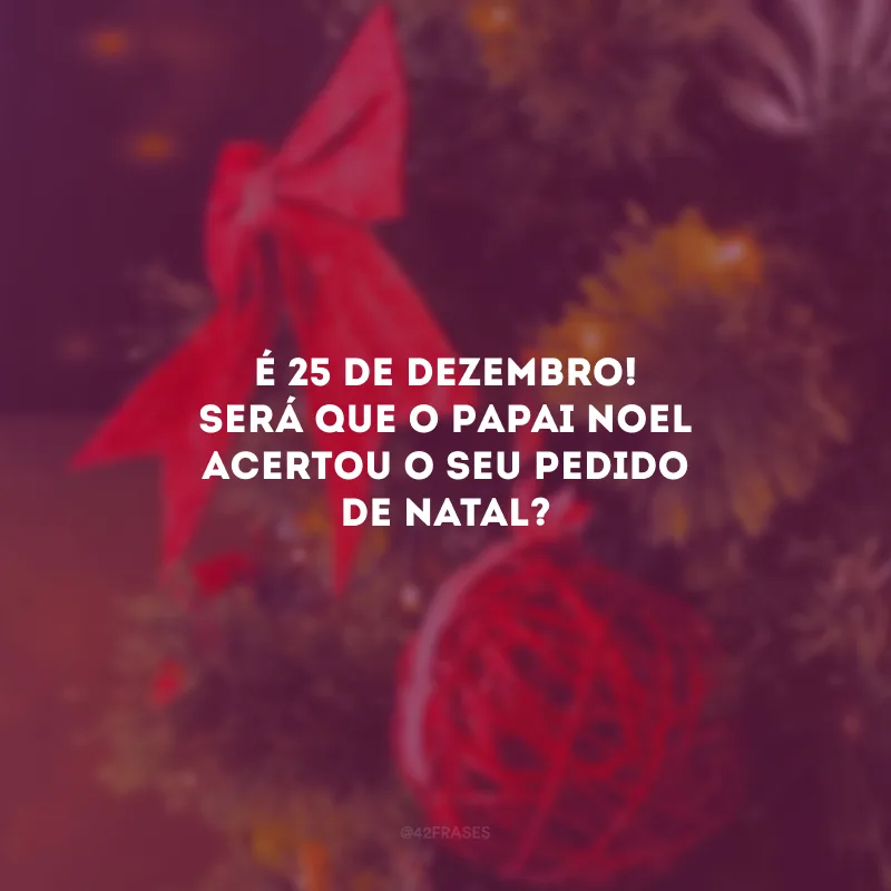 É 25 de dezembro! Será que o Papai Noel acertou o seu pedido de Natal?