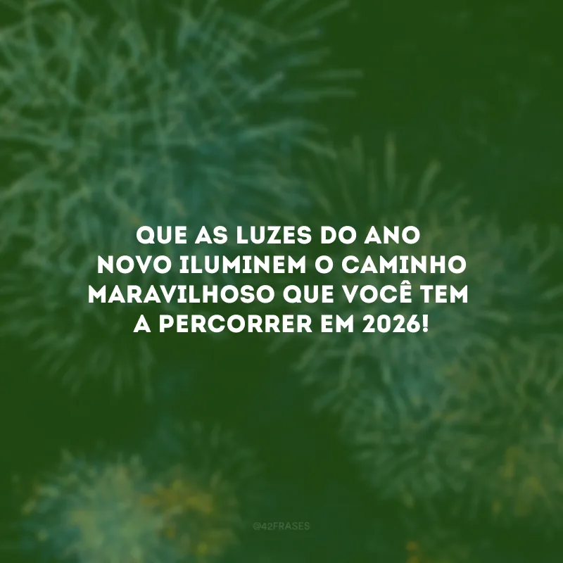Que as luzes do Ano Novo iluminem o caminho maravilhoso que você tem a percorrer em 2026!