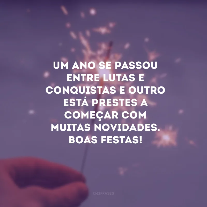 Um ano se passou entre lutas e conquistas e outro está prestes a começar com muitas novidades. Boas Festas! 