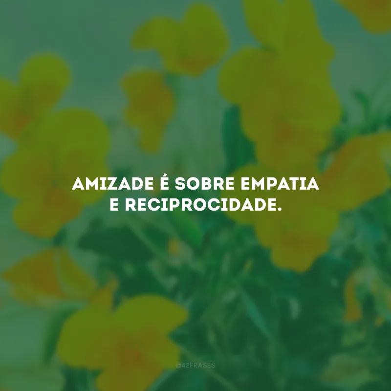 Amizade é sobre empatia e reciprocidade.