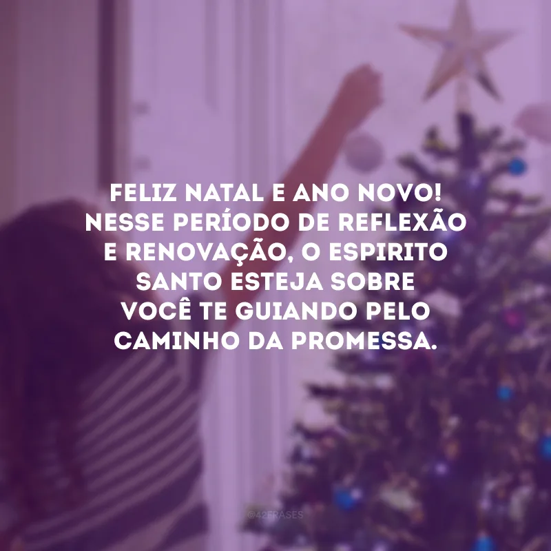 Feliz Natal e Ano Novo! Nesse período de reflexão e renovação, o Espirito Santo esteja sobre você te guiando pelo caminho da promessa. 