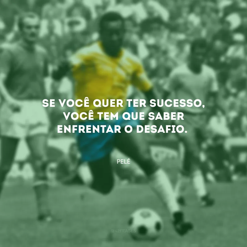 Se você quer ter sucesso, você tem que saber enfrentar o desafio.
