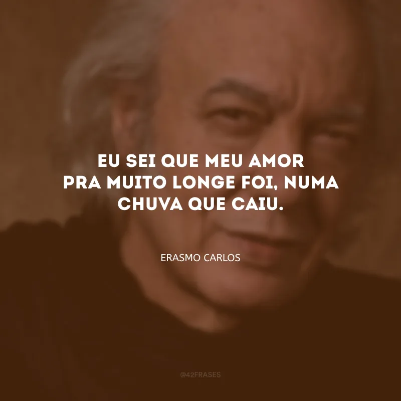 Eu sei que meu amor pra muito longe foi, numa chuva que caiu.