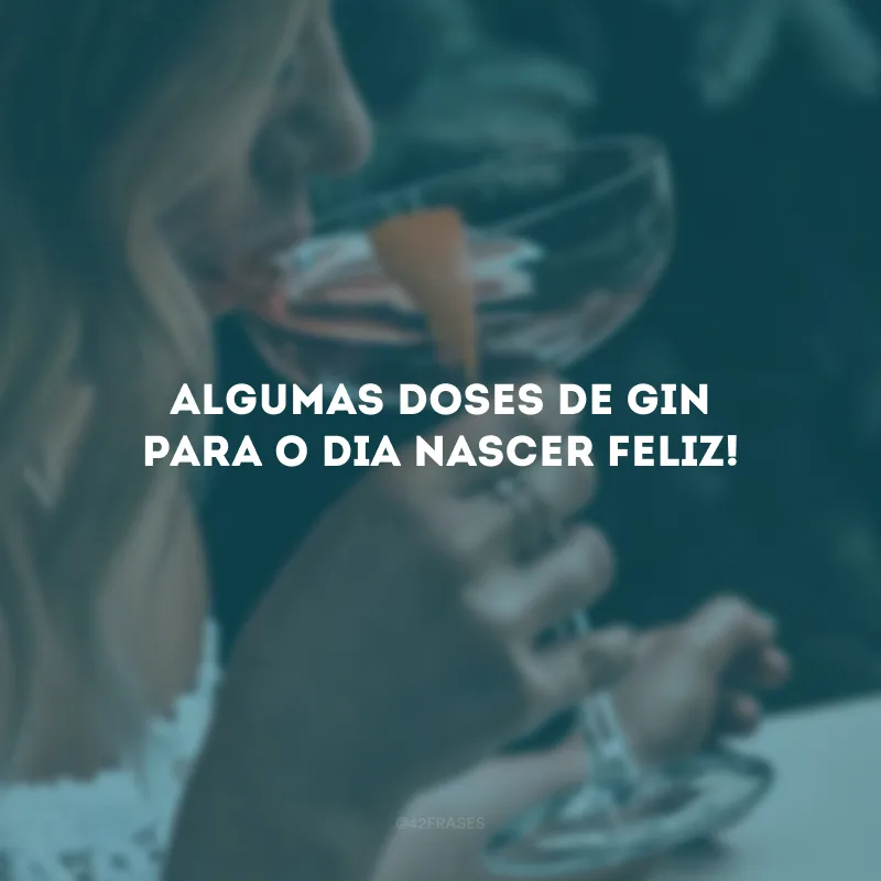 Algumas doses de gin para o dia nascer feliz!  