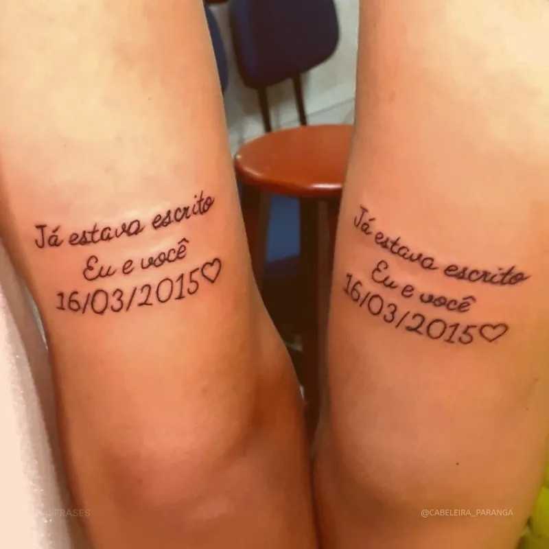 Já estava escrito eu e você.