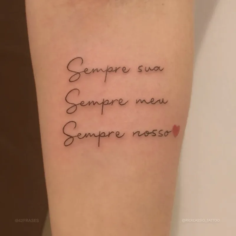 Sempre sua. Sempre meu. Sempre nosso! 