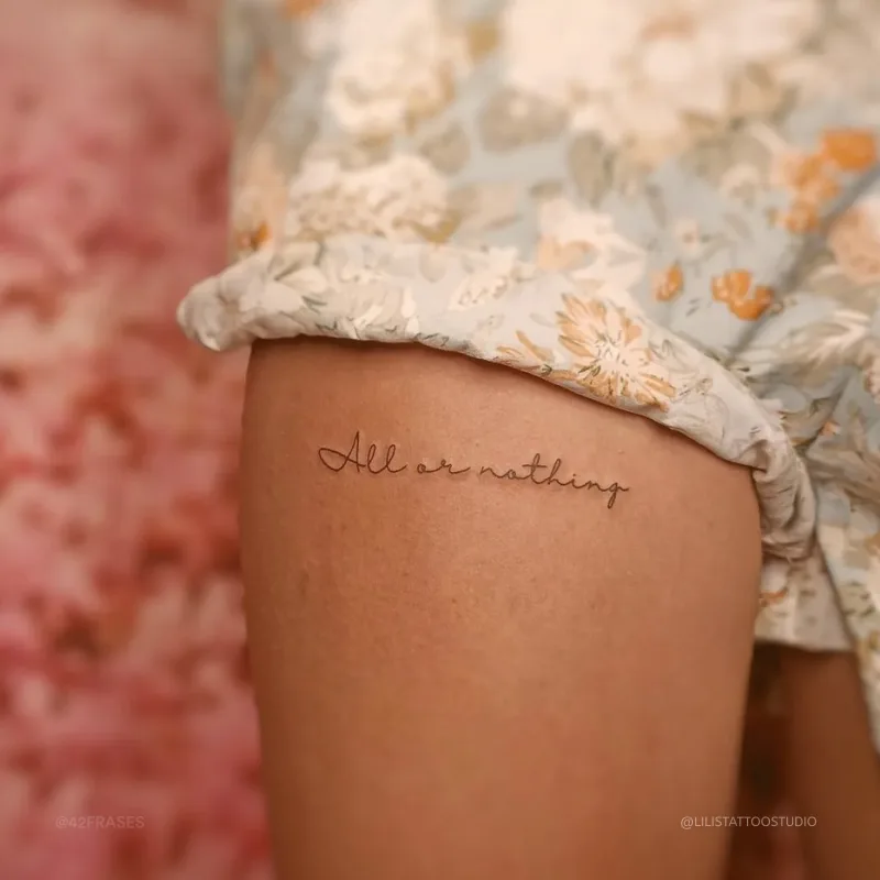 All or nothing. (Tudo ou nada.) 