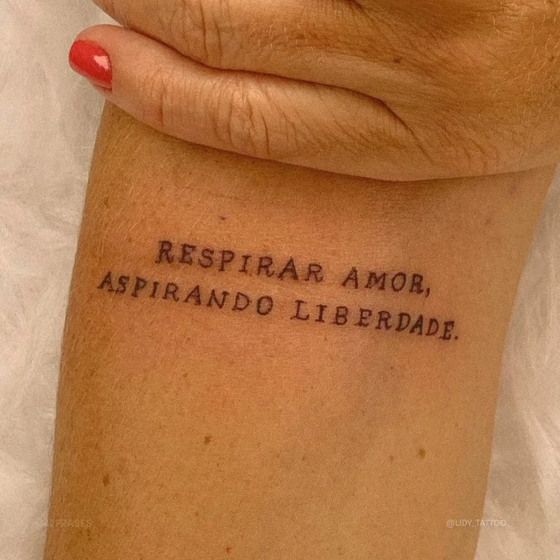Respirar amor, aspirando liberdade.