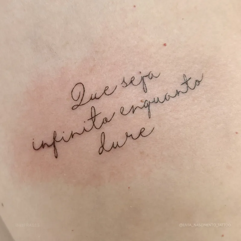 Que seja infinito enquanto dure. 