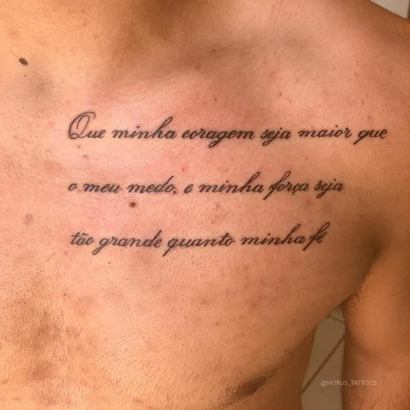 Que minha coragem seja maior que o meu medo, e minha força seja tão grande quanto minha fé.