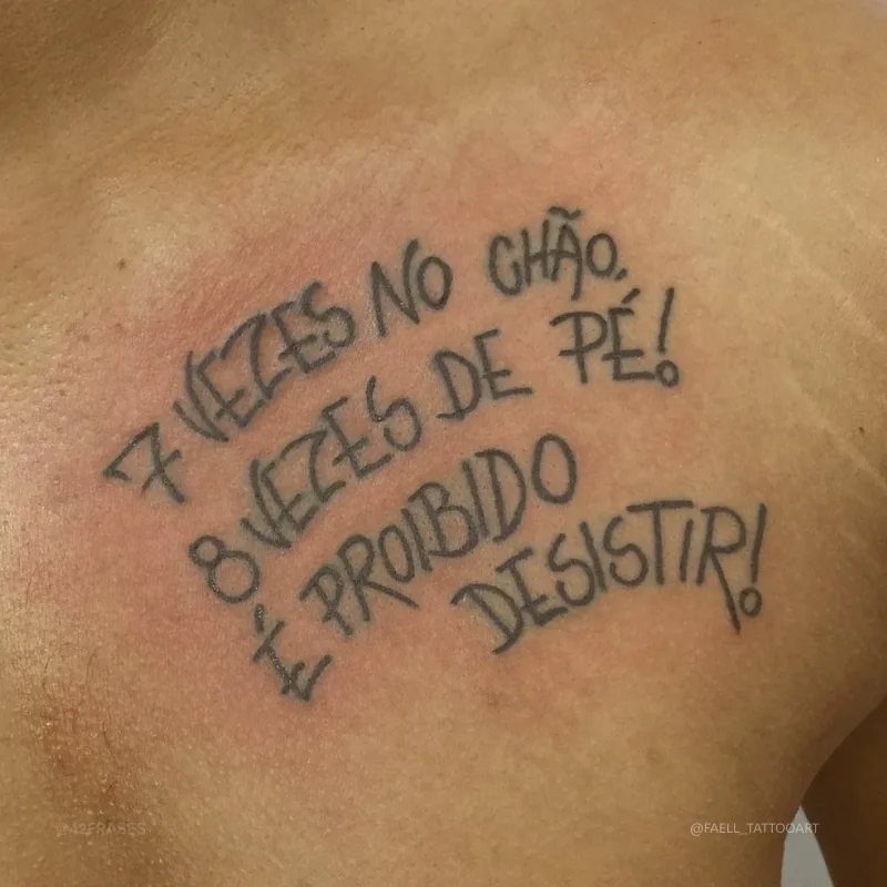 7 vezes no chão, 8 vezes de pé! É proibido desistir! 
