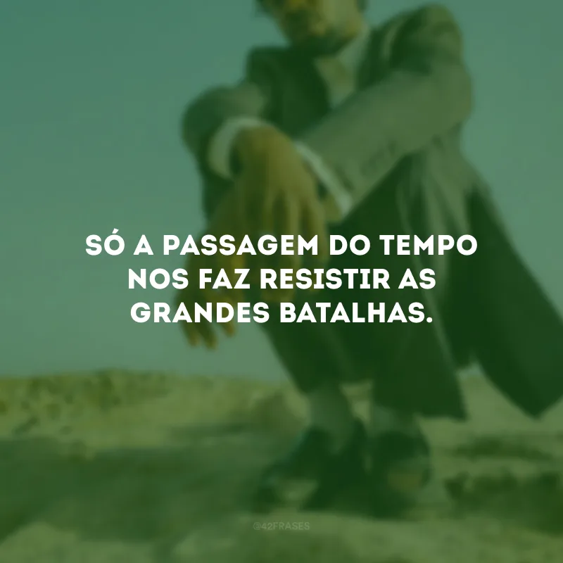Só a passagem do tempo nos faz resistir as grandes batalhas. 