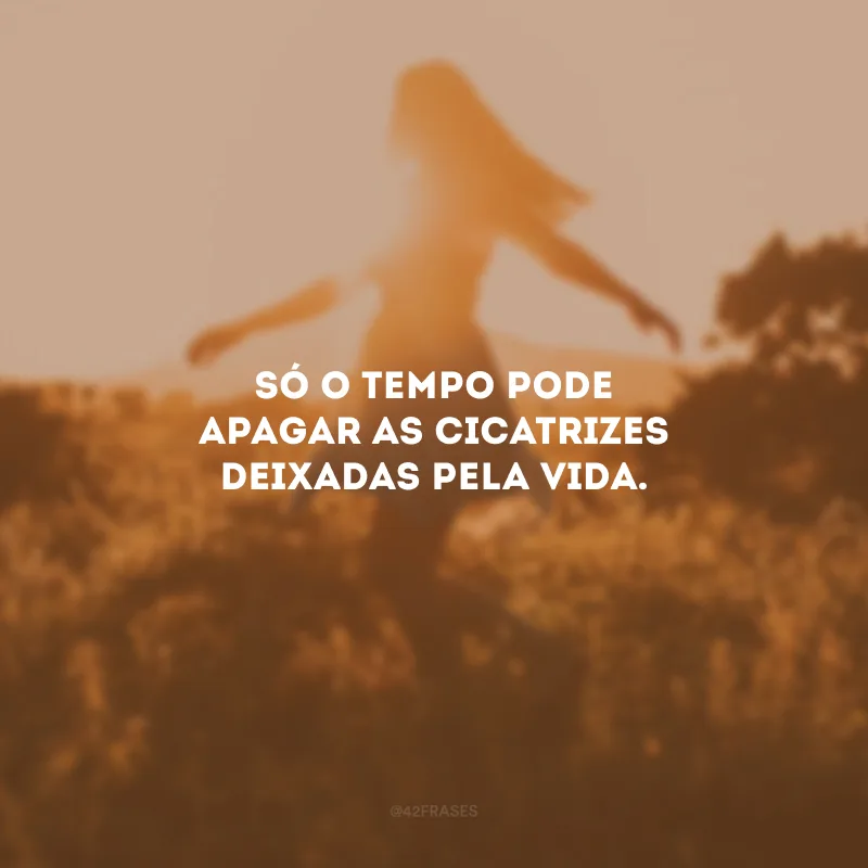 Só o tempo pode apagar as cicatrizes deixadas pela vida. 