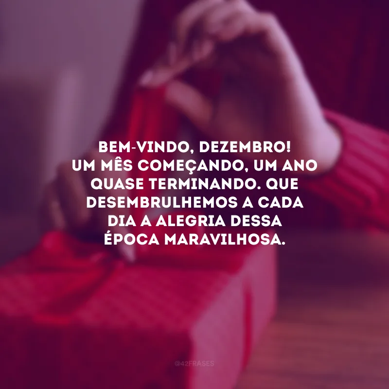 Bem-vindo, dezembro! Um mês começando, um ano quase terminando. Que desembrulhemos a cada dia a alegria dessa época maravilhosa.