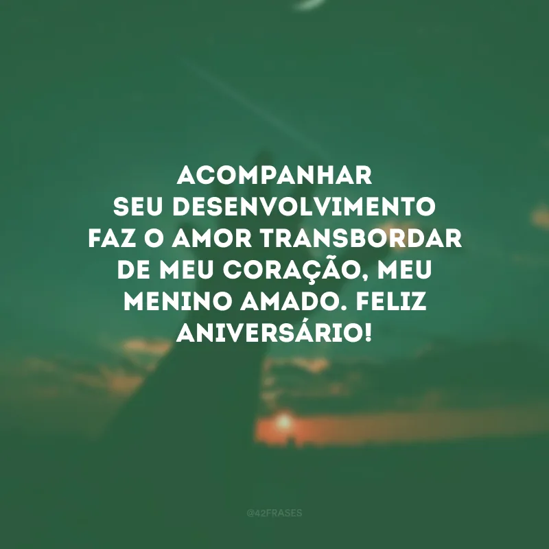 Acompanhar seu desenvolvimento faz o amor transbordar de meu coração, meu menino amado. Feliz aniversário! 