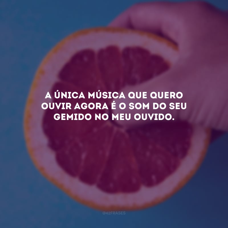 A única música que quero ouvir agora é o som do seu gemido no meu ouvido. 
