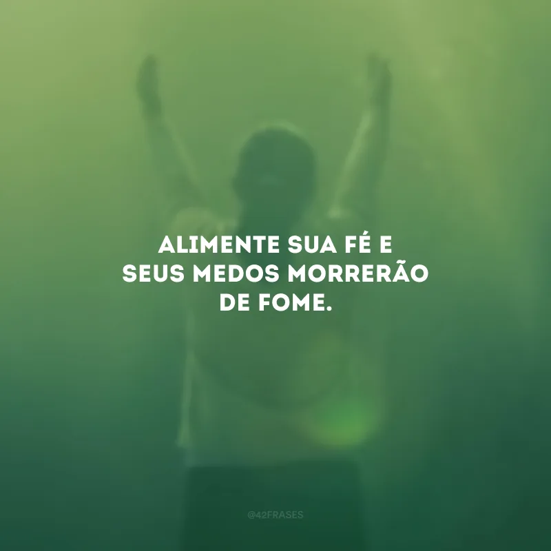 Alimente sua fé e seus medos morrerão de fome.