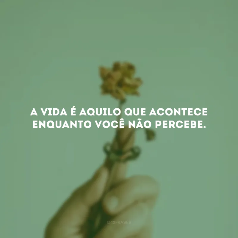 A vida é aquilo que acontece enquanto você não percebe.